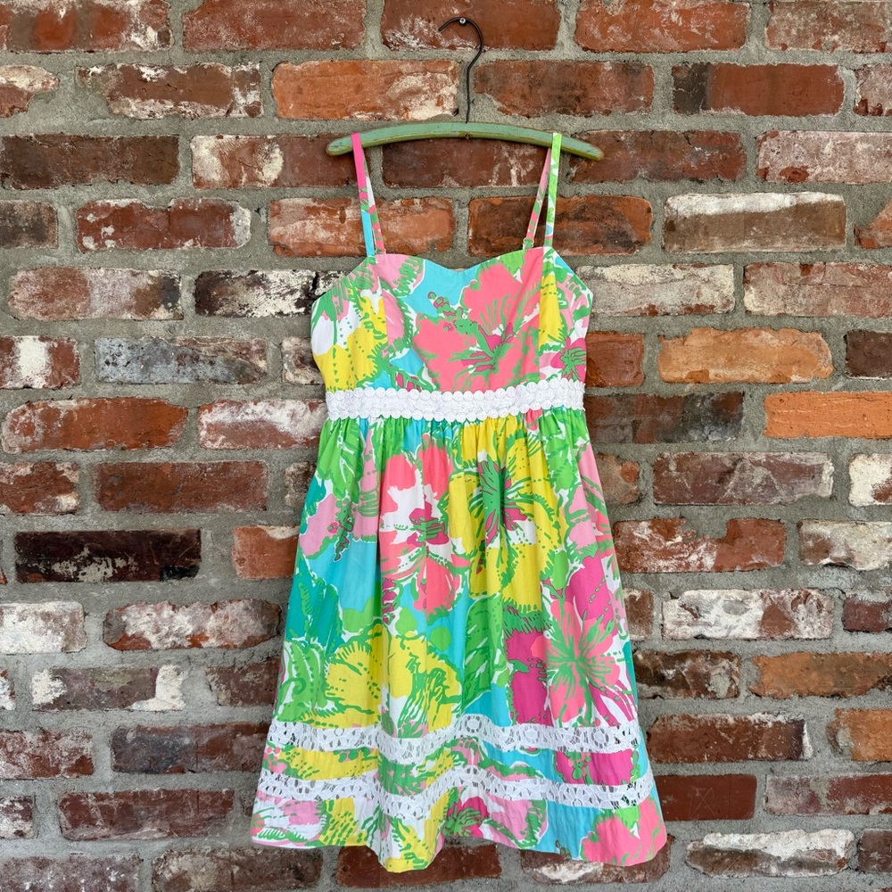 Lilly Pulitzer Emme Shorely Blue Dress Girls 14 - Picture 2 of 10